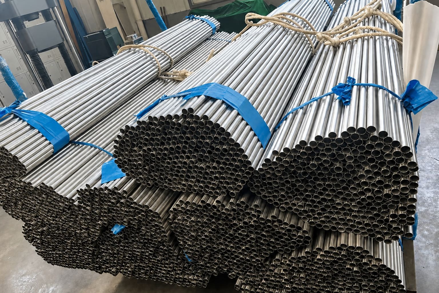 Bundles of silver metal tubes